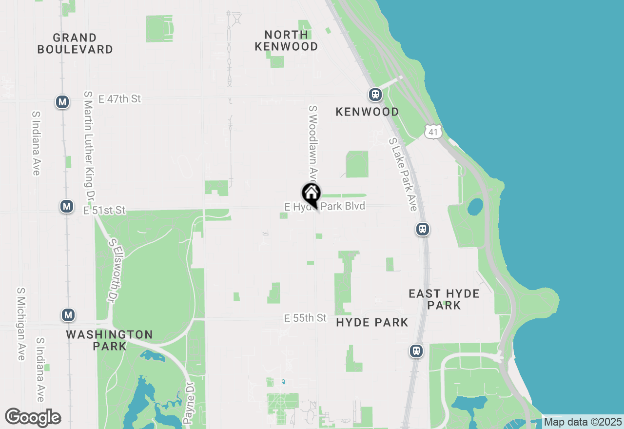 Map of 5114 S Woodlawn Avenue #3L, Chicago, IL 60615