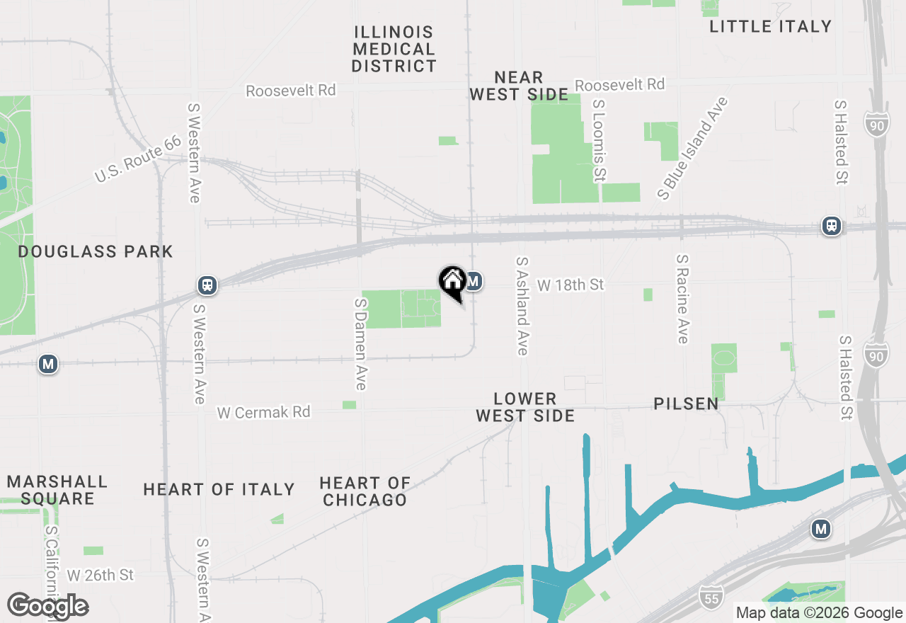 Map of 1745 W 18th Place #1R, Chicago, IL 60608