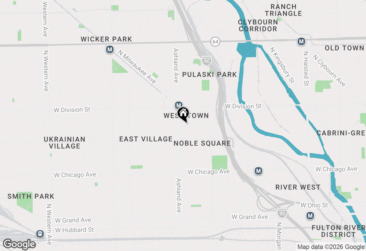 Map of 1543 W Thomas Street #G, Chicago, IL 60642