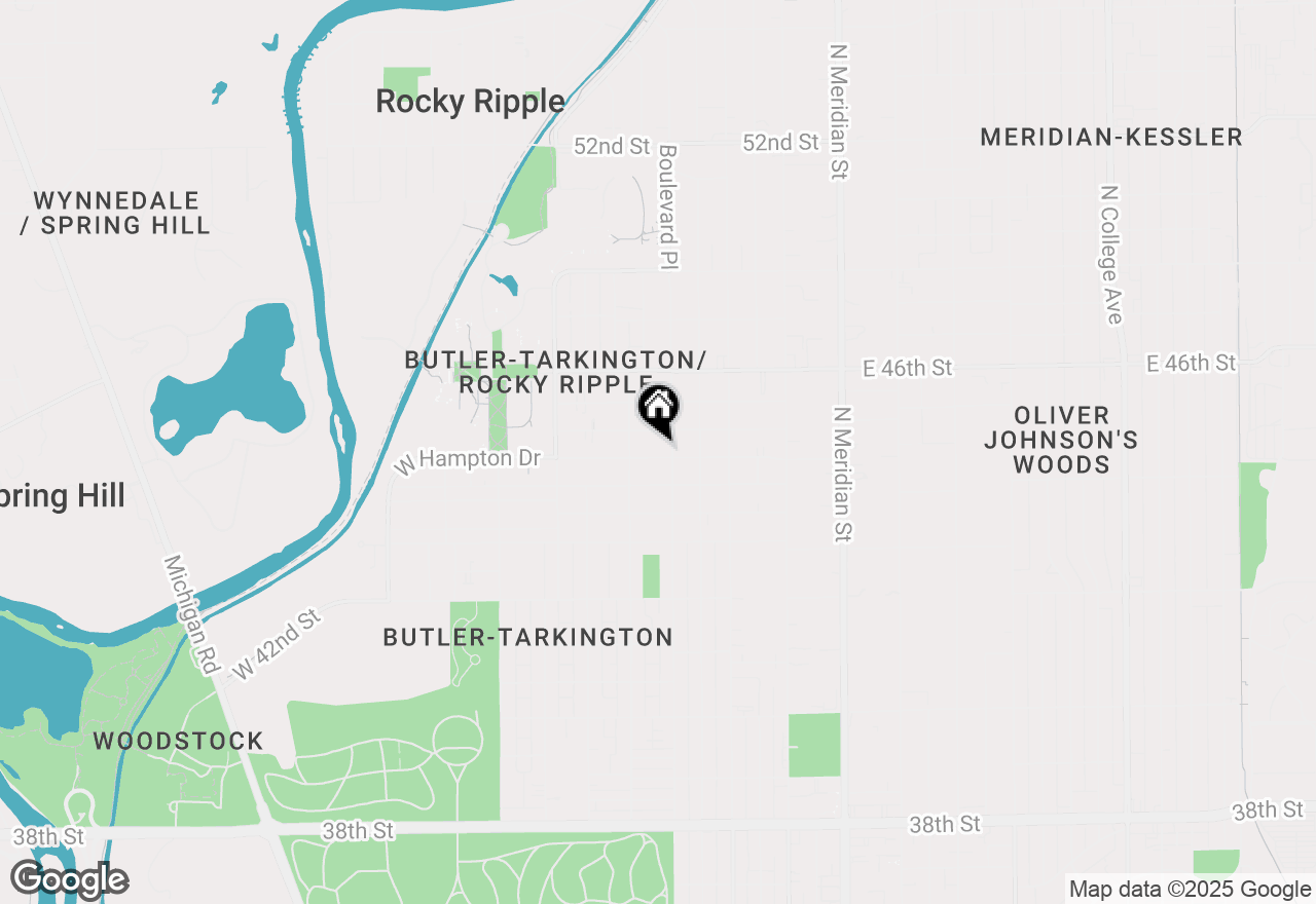 Map of 314 W Hampton Drive, Indianapolis, IN 46208