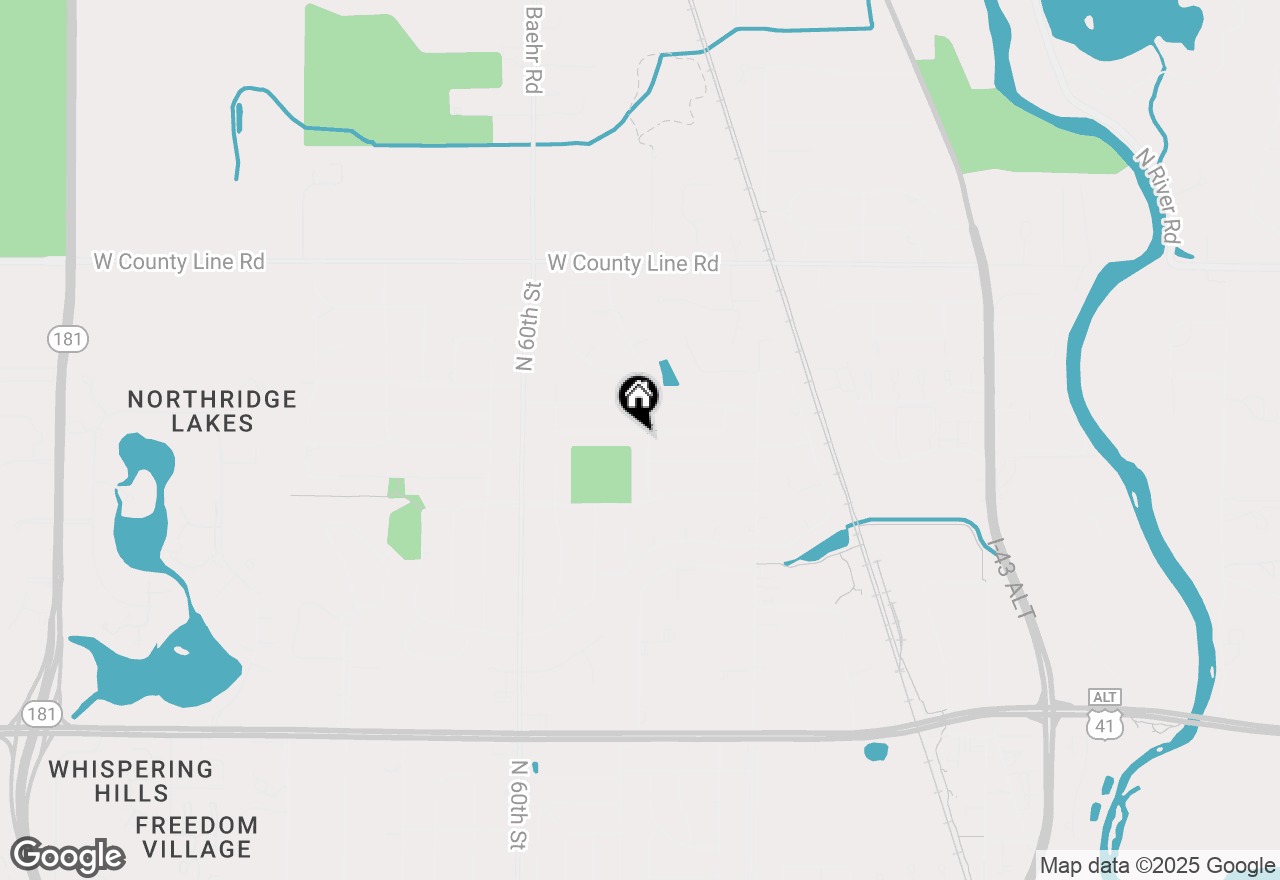 Map of 5503 W Silverleaf Ln, Brown Deer, WI 53223