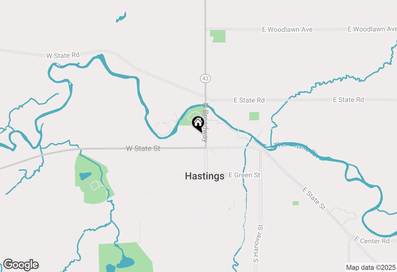 Map of 327 W Apple Street, Hastings, MI 49058