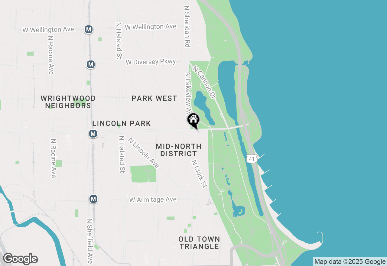 Map of 345 W Fullerton Parkway #2108, Chicago, IL 60614