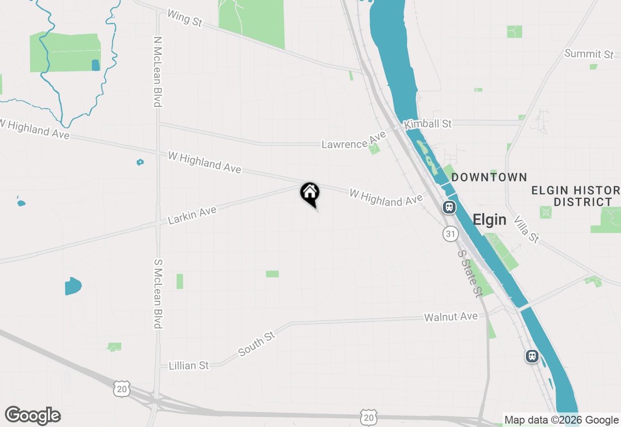 Map of 41 Hamilton Avenue, Elgin, IL 60123