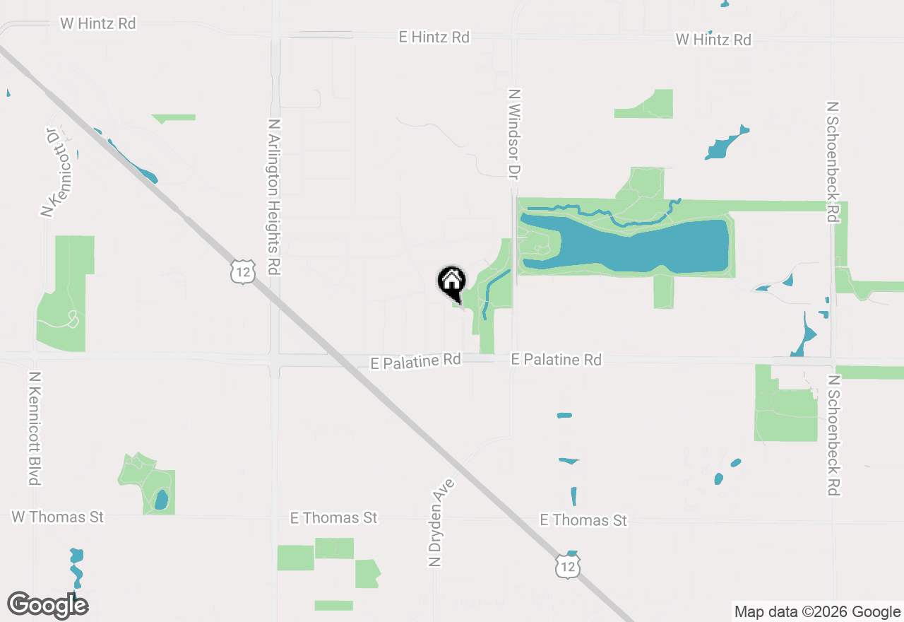 Map of 1108 E Oxford Lane, Arlington Heights, IL 60004