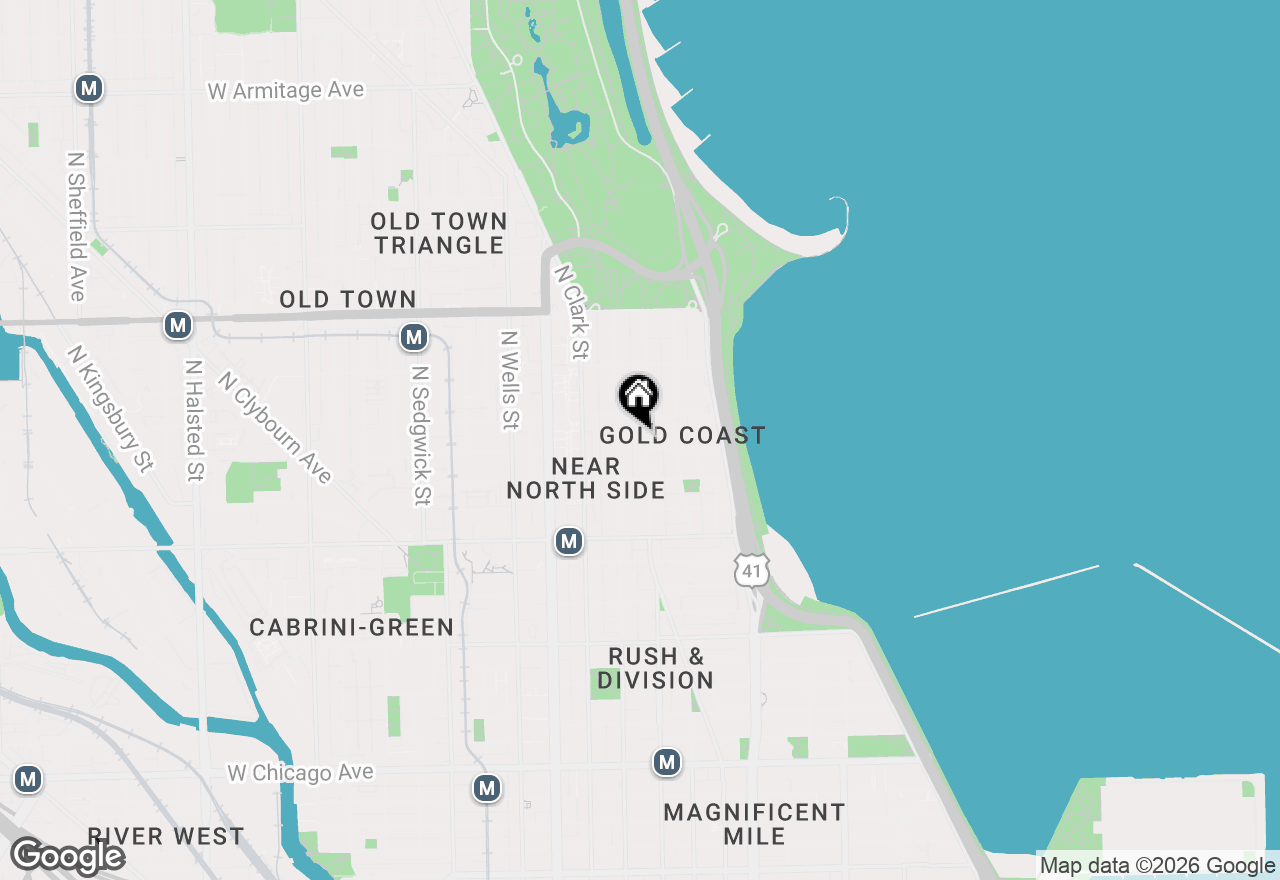 Map of 1340 N State Parkway #1S, Chicago, IL 60611