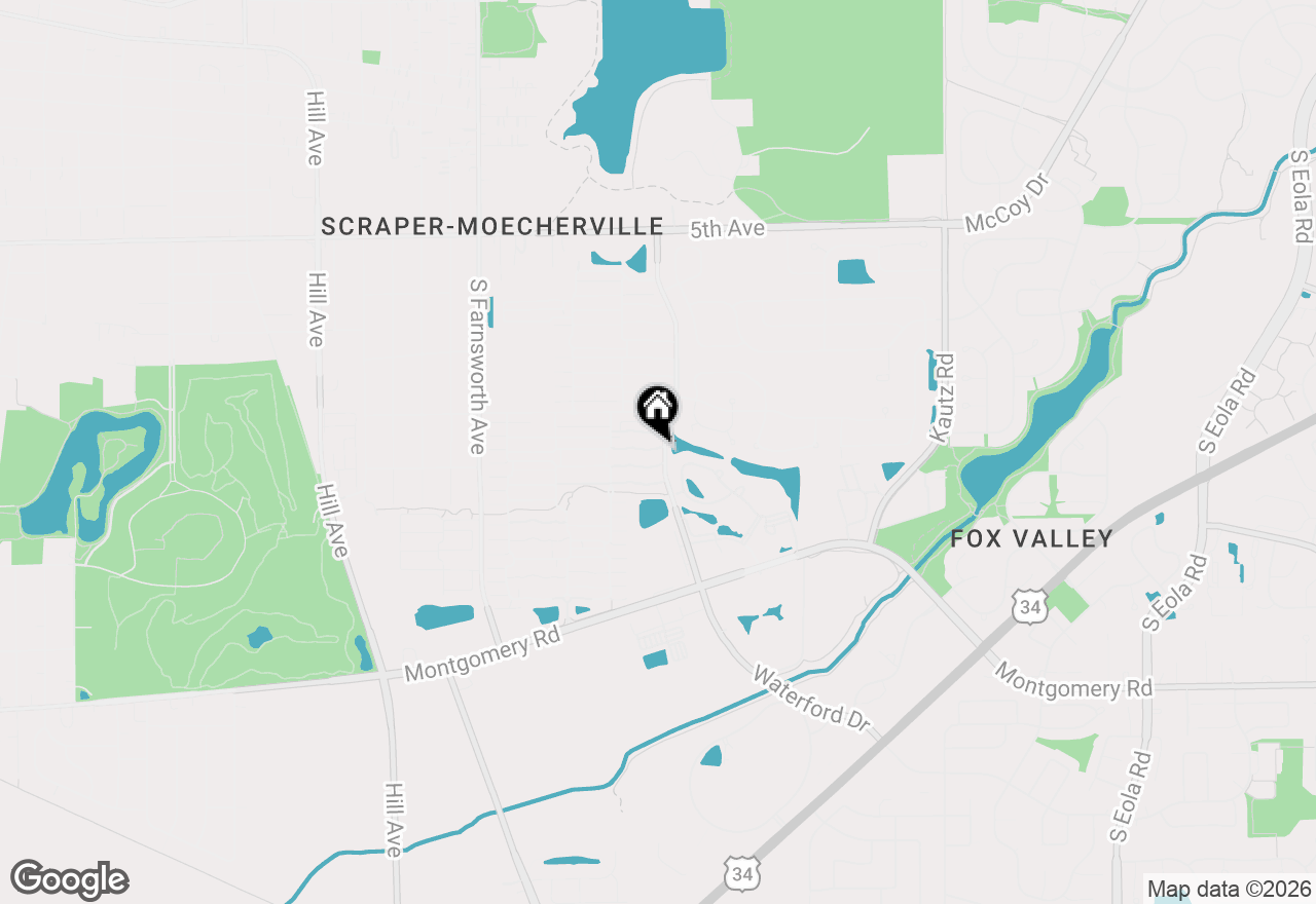 Map of 1779 Hickory Park Lane, Aurora, IL 60504