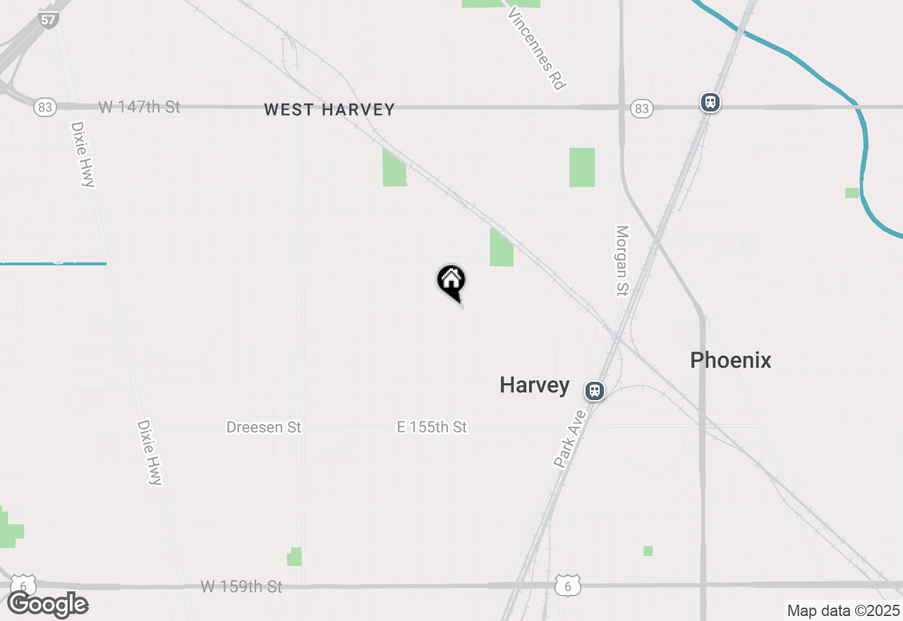 Map of 72 E 152nd Street, Harvey, IL 60426