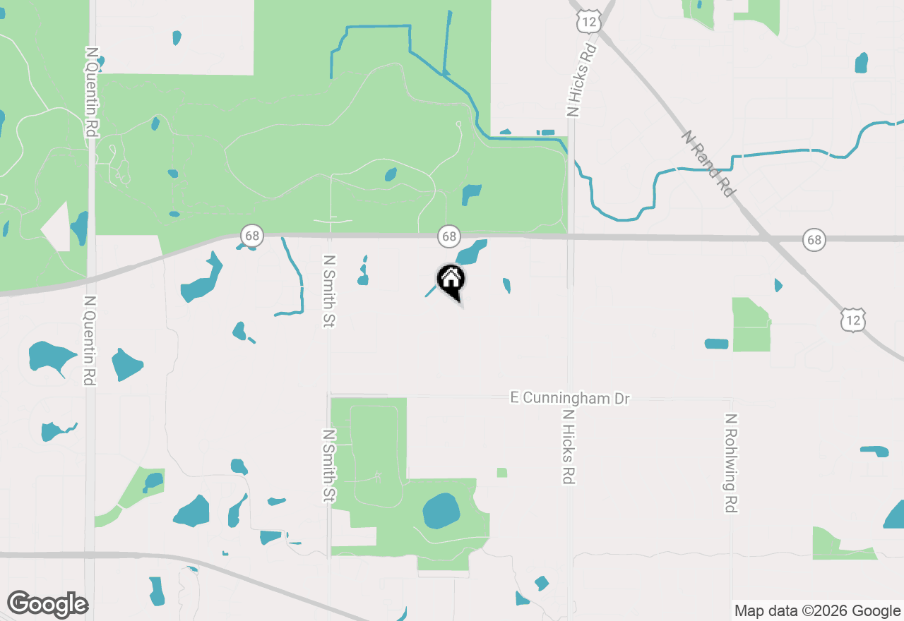 Map of 1232 N Del Mar Drive, Palatine, IL 60067