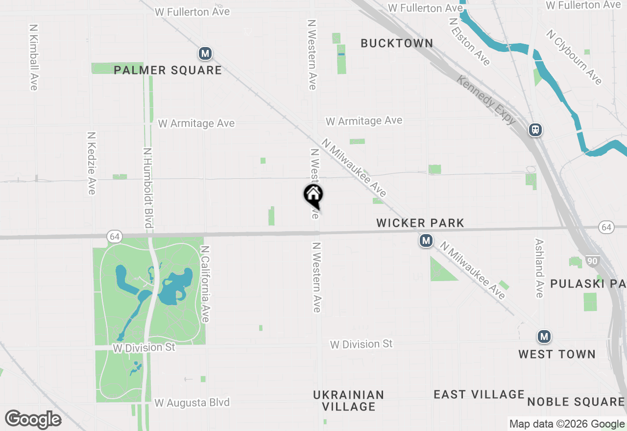 Map of 1636 N Western Avenue #3, Chicago, IL 60647