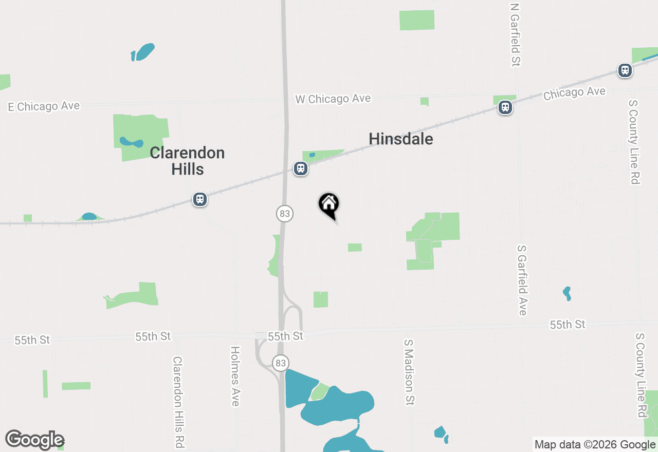 Map of 620 S Bruner Street, Hinsdale, IL 60521