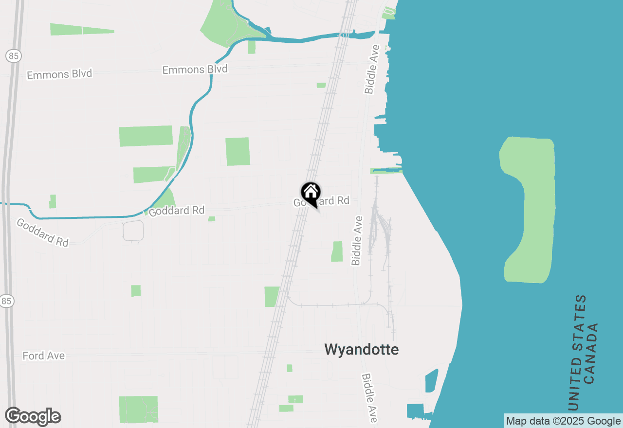 Map of 341 Goddard Road, Wyandotte, MI 48192