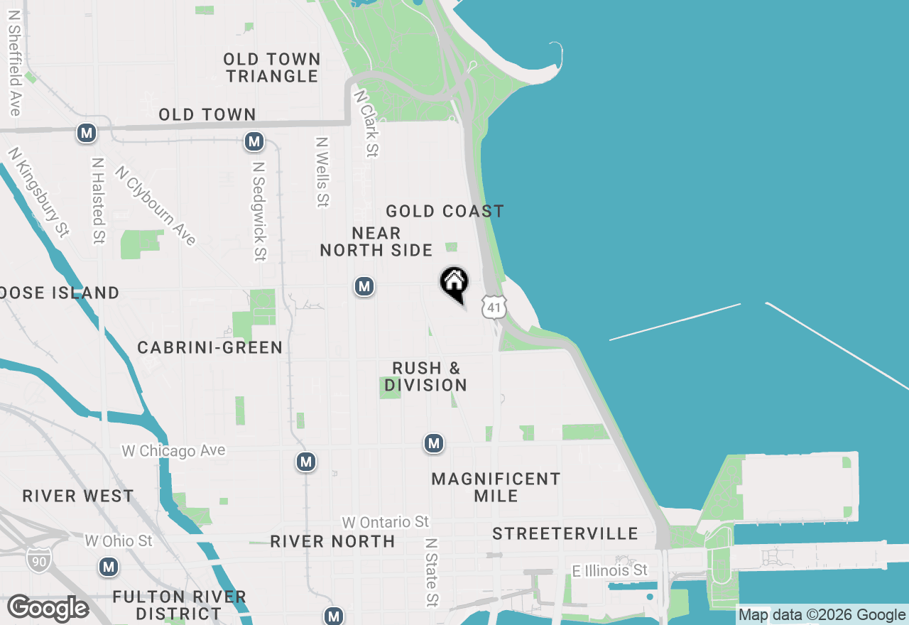 Map of 42 E Cedar Street #3, Chicago, IL 60611