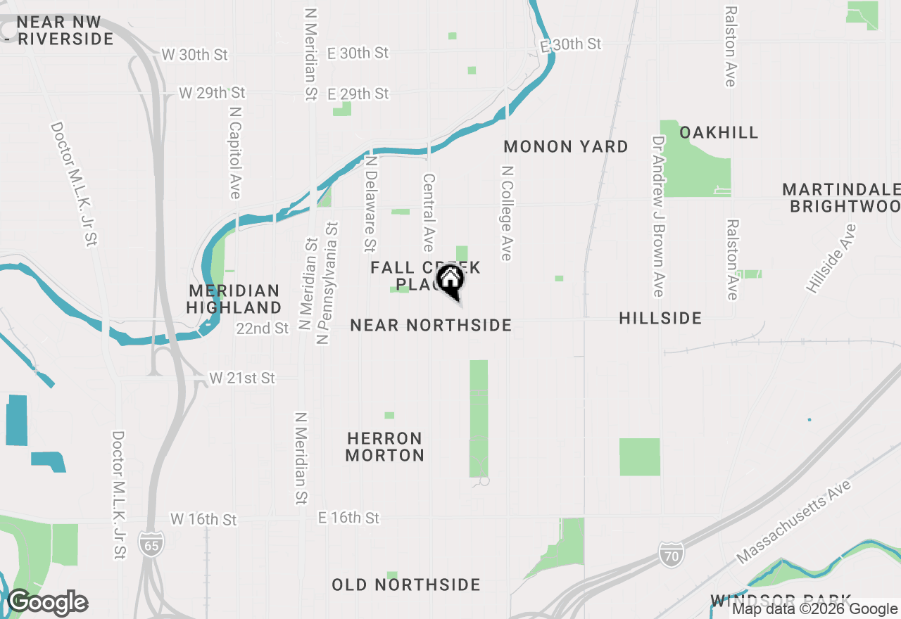 Map of 2218 N Park Avenue, Indianapolis, IN 46205