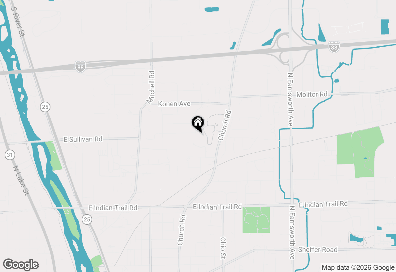 Map of 1615 Margaret Lane, Aurora, IL 60505