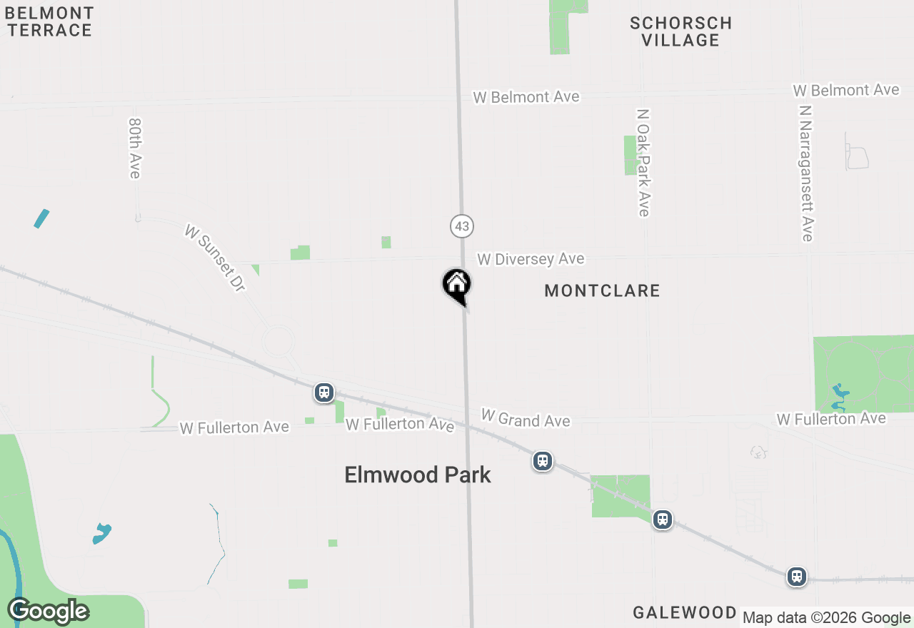 Map of 7214 W Wrightwood Avenue #2S, Elmwood Park, IL 60707