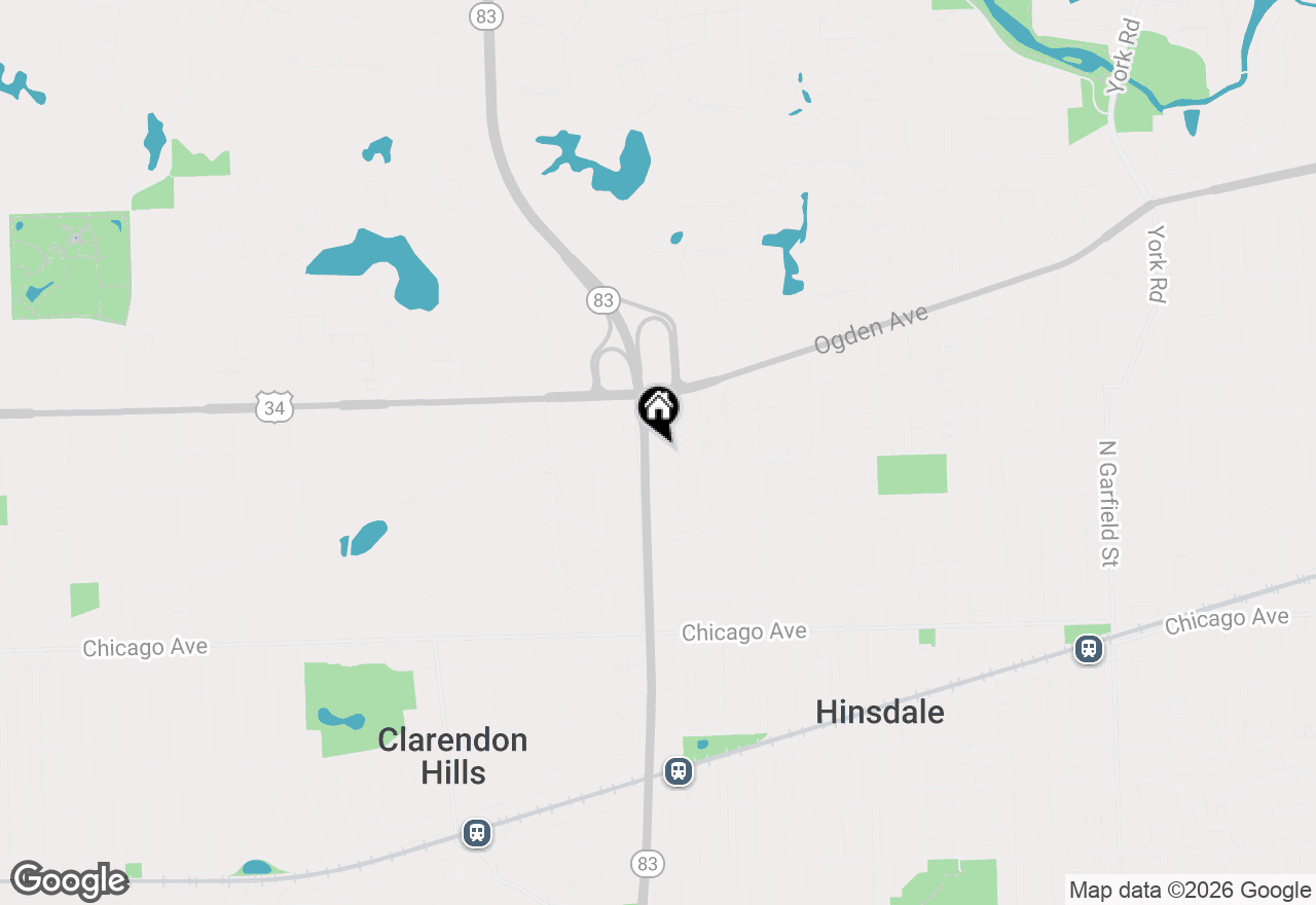 Map of 831 W North Street, Hinsdale, IL 60521