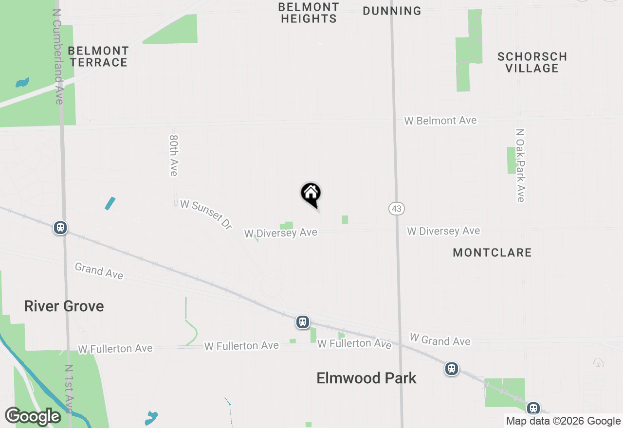 Map of 2832 N 75th Avenue, Elmwood Park, IL 60707