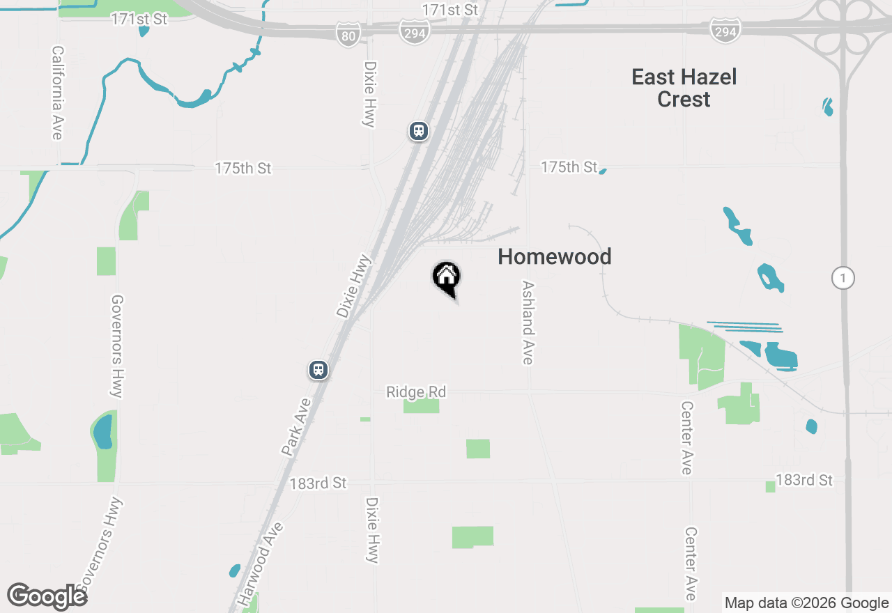 Map of 1804 Pine Road, Homewood, IL 60430