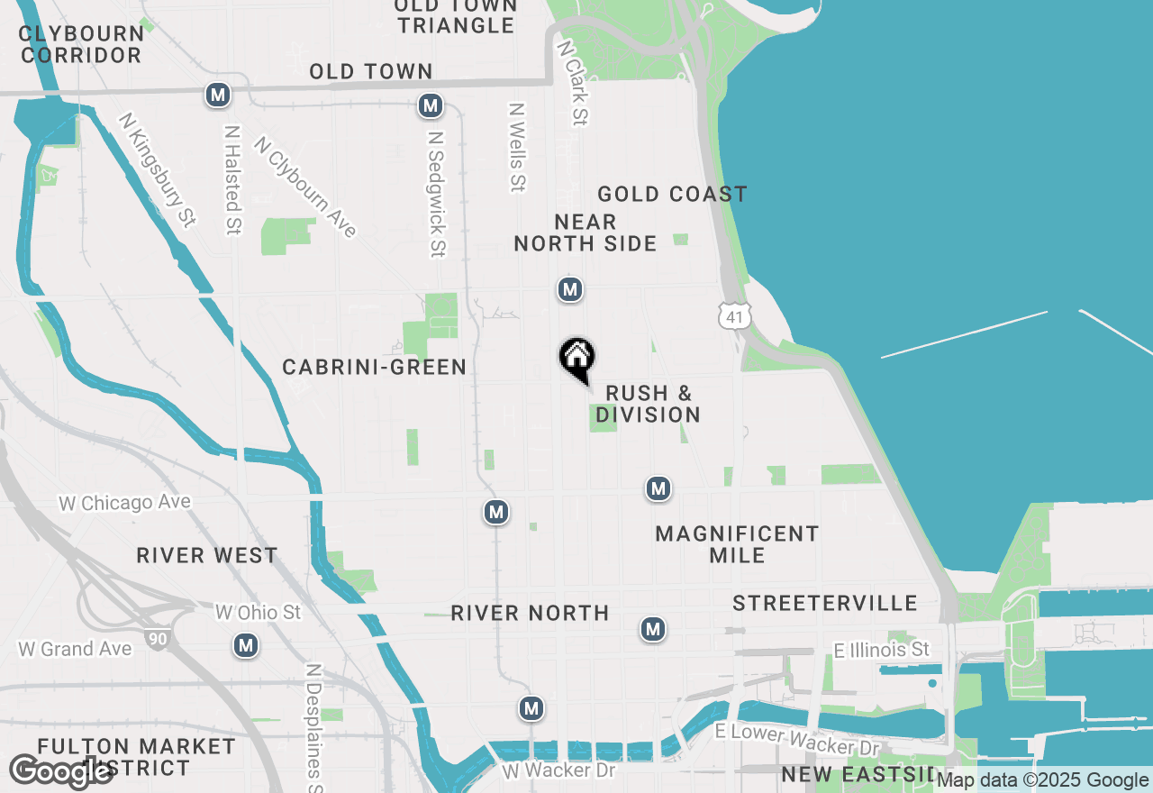 Map of 127 W Oak Street #B, Chicago, IL 60610