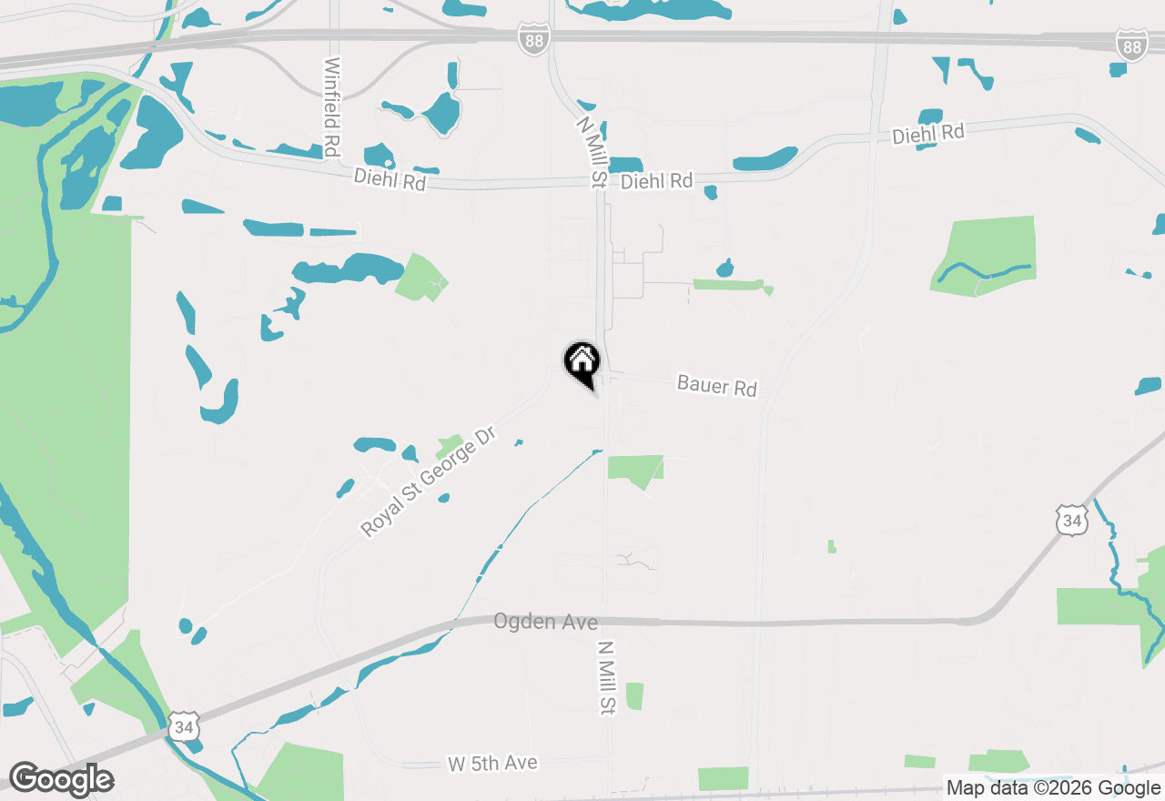 Map of 1427 Cress Creek Court, Naperville, IL 60563