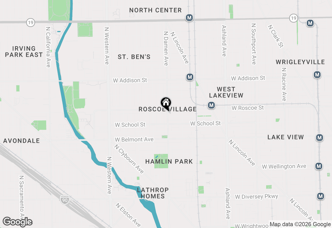 Map of 3340 N Damen Avenue #2S, Chicago, IL 60618