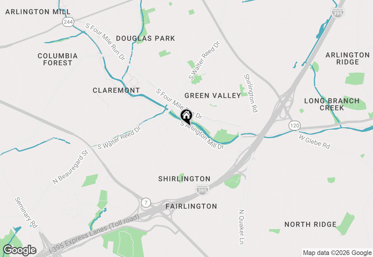 Map of 2614 S Arlington Mill Drive #6, Arlington, VA 22206