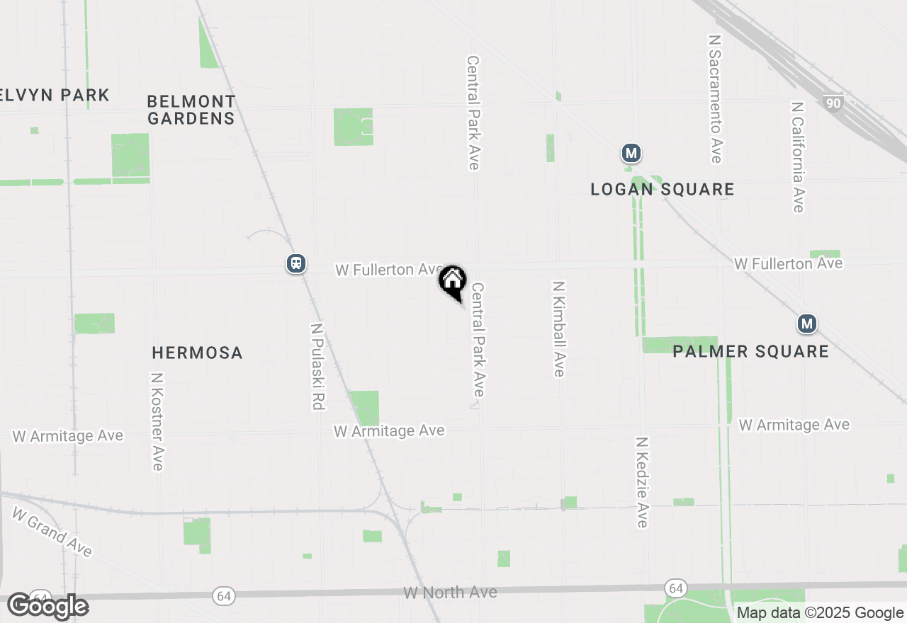 Map of 2258 N Monticello Avenue #3, Chicago, IL 60647