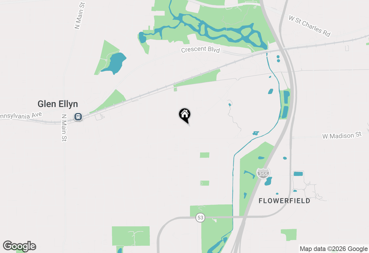 Map of 882 Hillside Avenue, Glen Ellyn, IL 60137