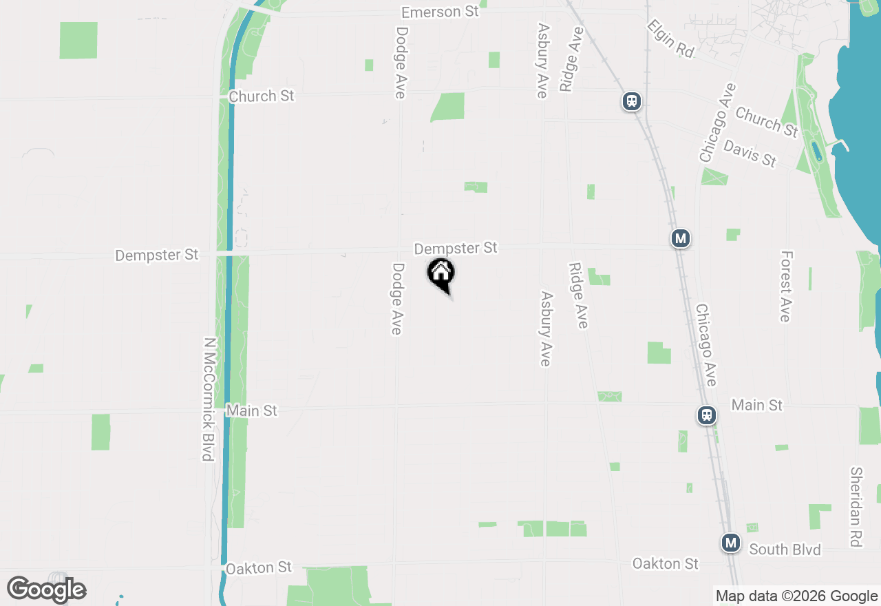 Map of 1130 Dewey Avenue, Evanston, IL 60202