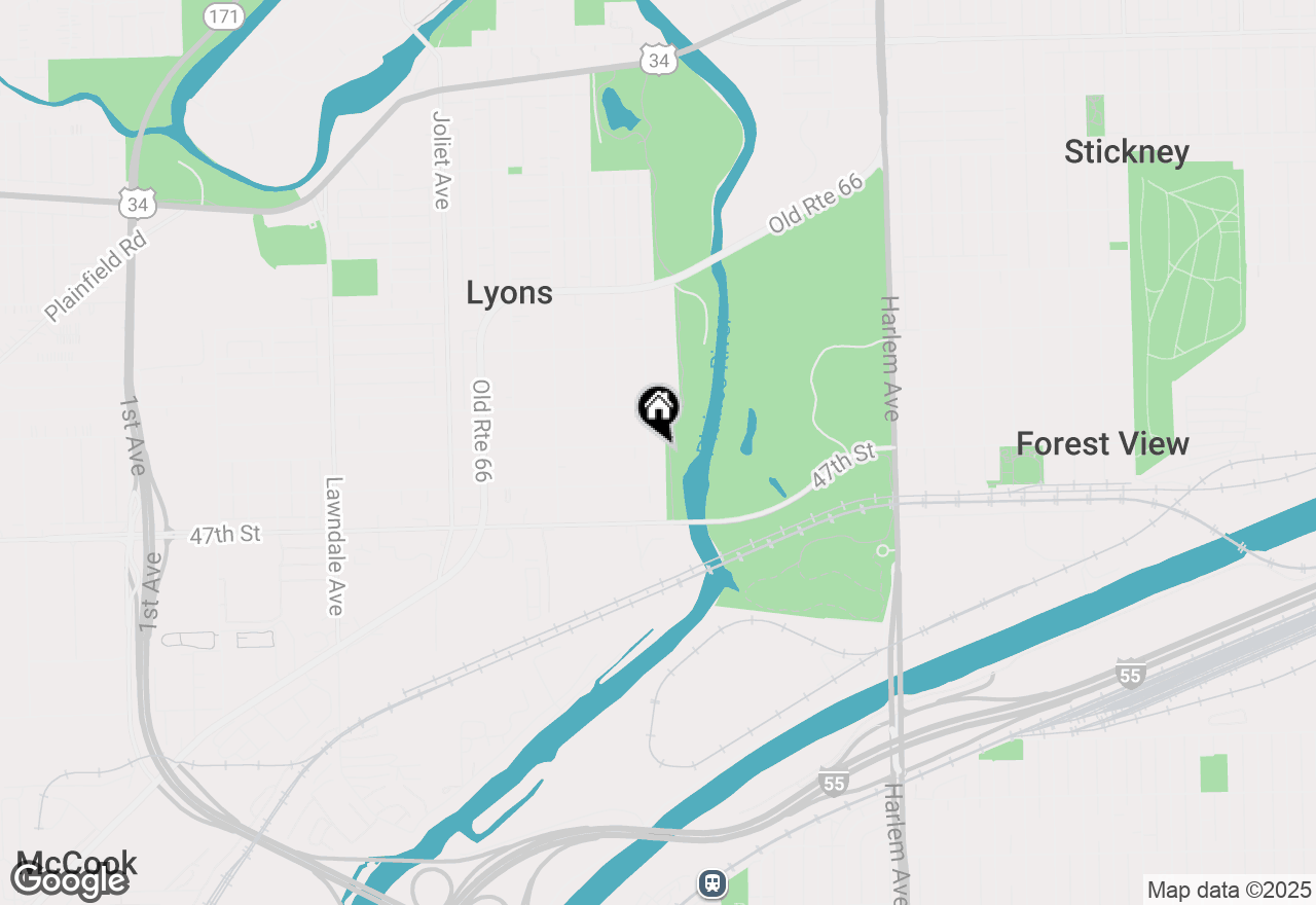 Map of 4537 Fishermans Terrace, Lyons, IL 60534