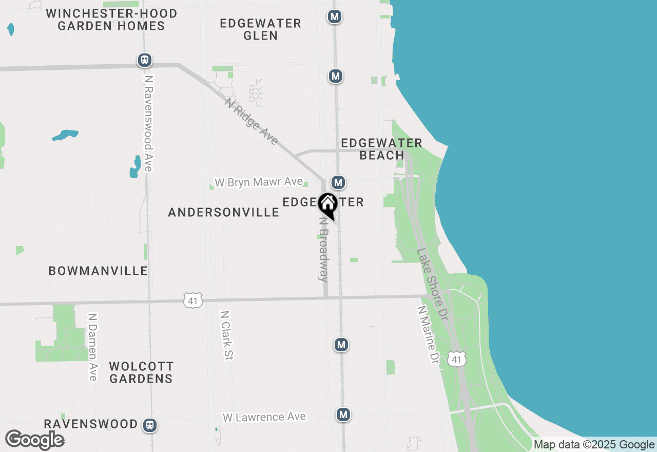 Map of 5427 N Broadway Street #2D, Chicago, IL 60640