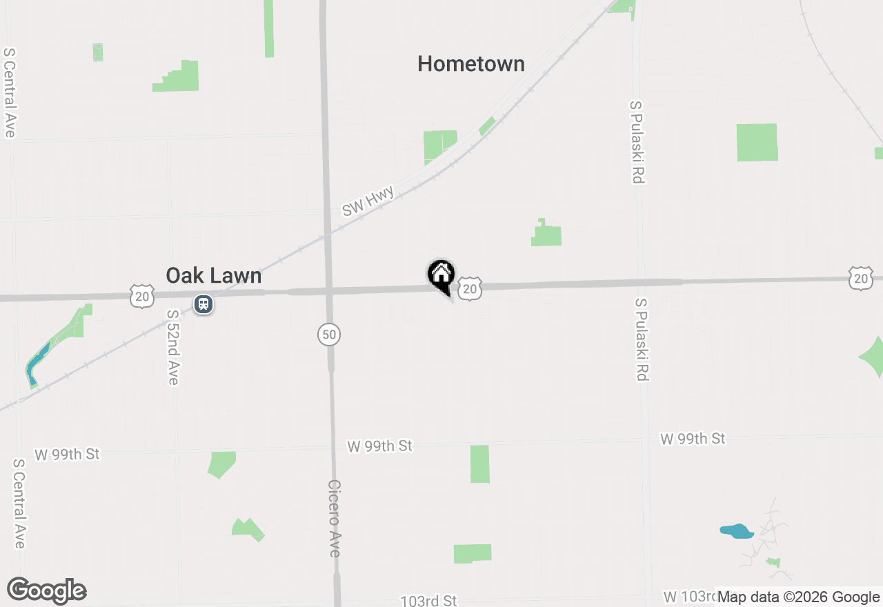 Map of 9514 S Kilbourn Avenue #1D, Oak Lawn, IL 60453