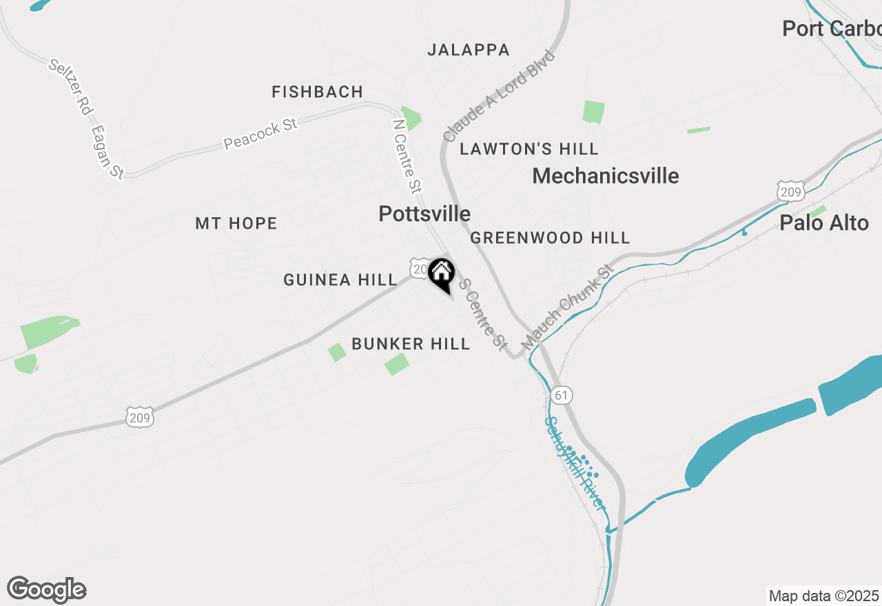 Map of 221 Mahantongo Street, Pottsville, PA 17901