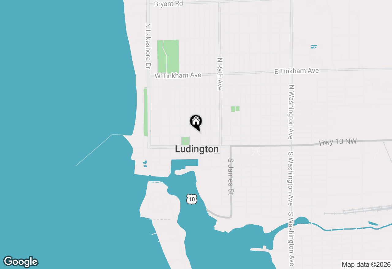 Map of 404 W Court Street, Ludington, MI 49431