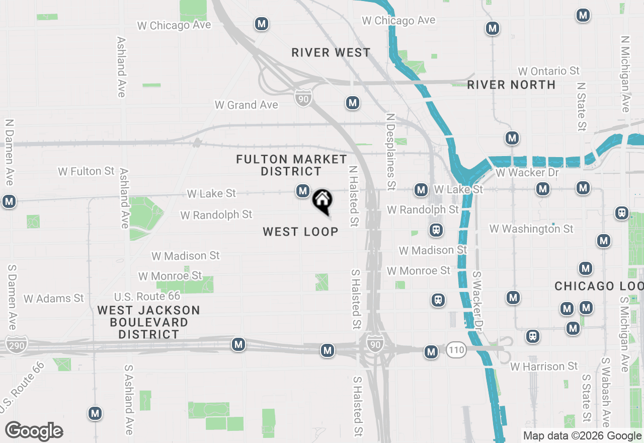 Map of 110 N Peoria Street #307, Chicago, IL 60607