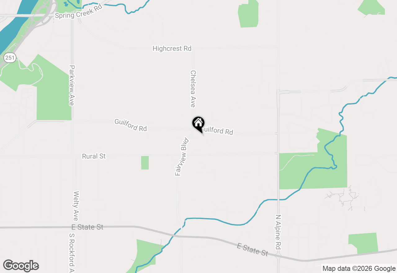 Map of 3618 Belvoir Drive, Rockford, IL 61107