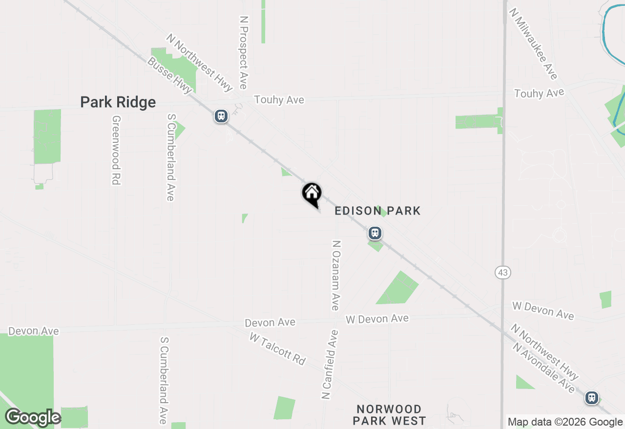 Map of 127 Belle Plaine Avenue, Park Ridge, IL 60068