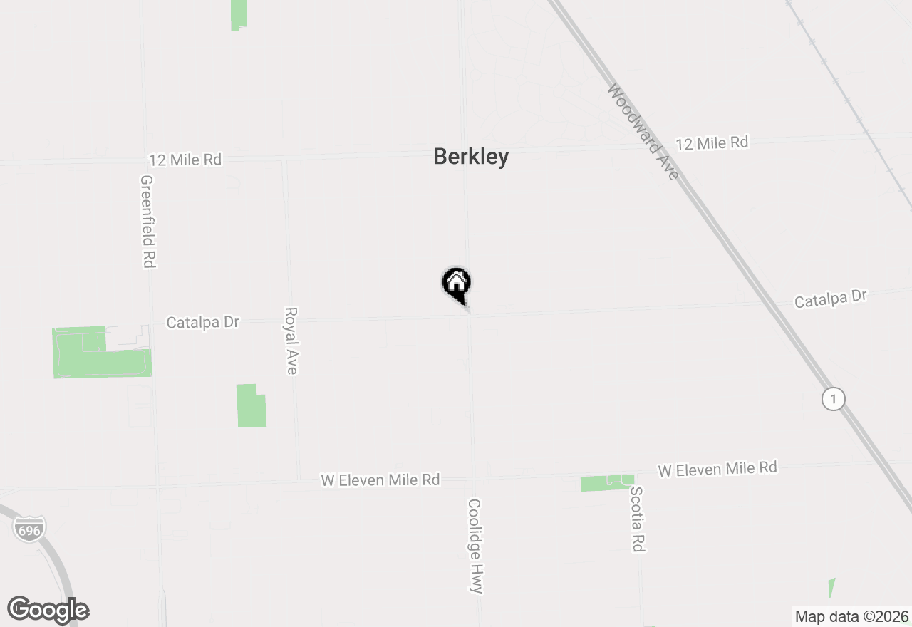 Map of 2616 Kenmore Road E, Berkley, MI 48072
