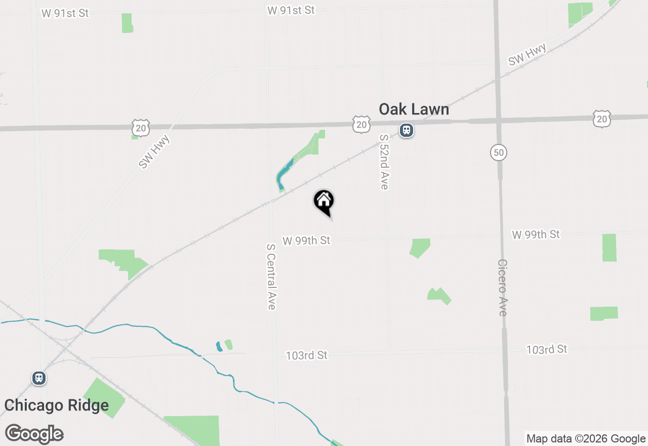 Map of 9812 S 54th Avenue, Oak Lawn, IL 60453