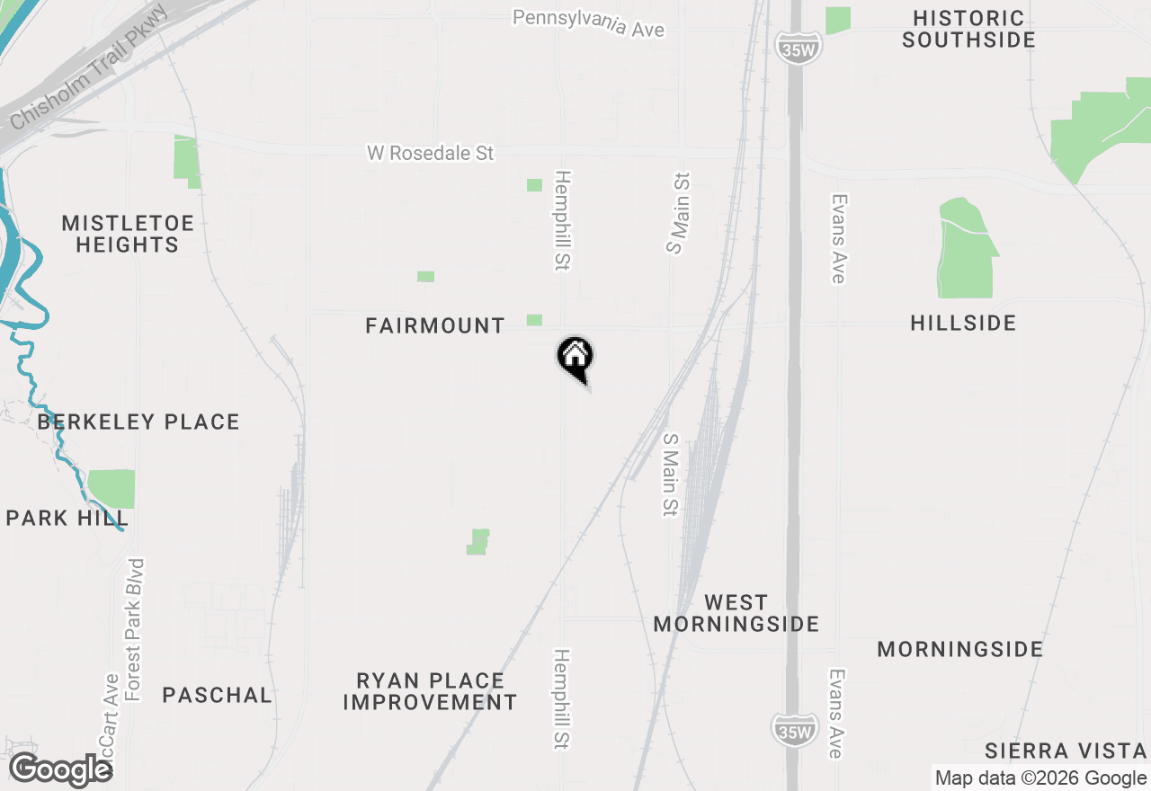 Map of 1906 Grainger Street, Fort Worth, TX 76110