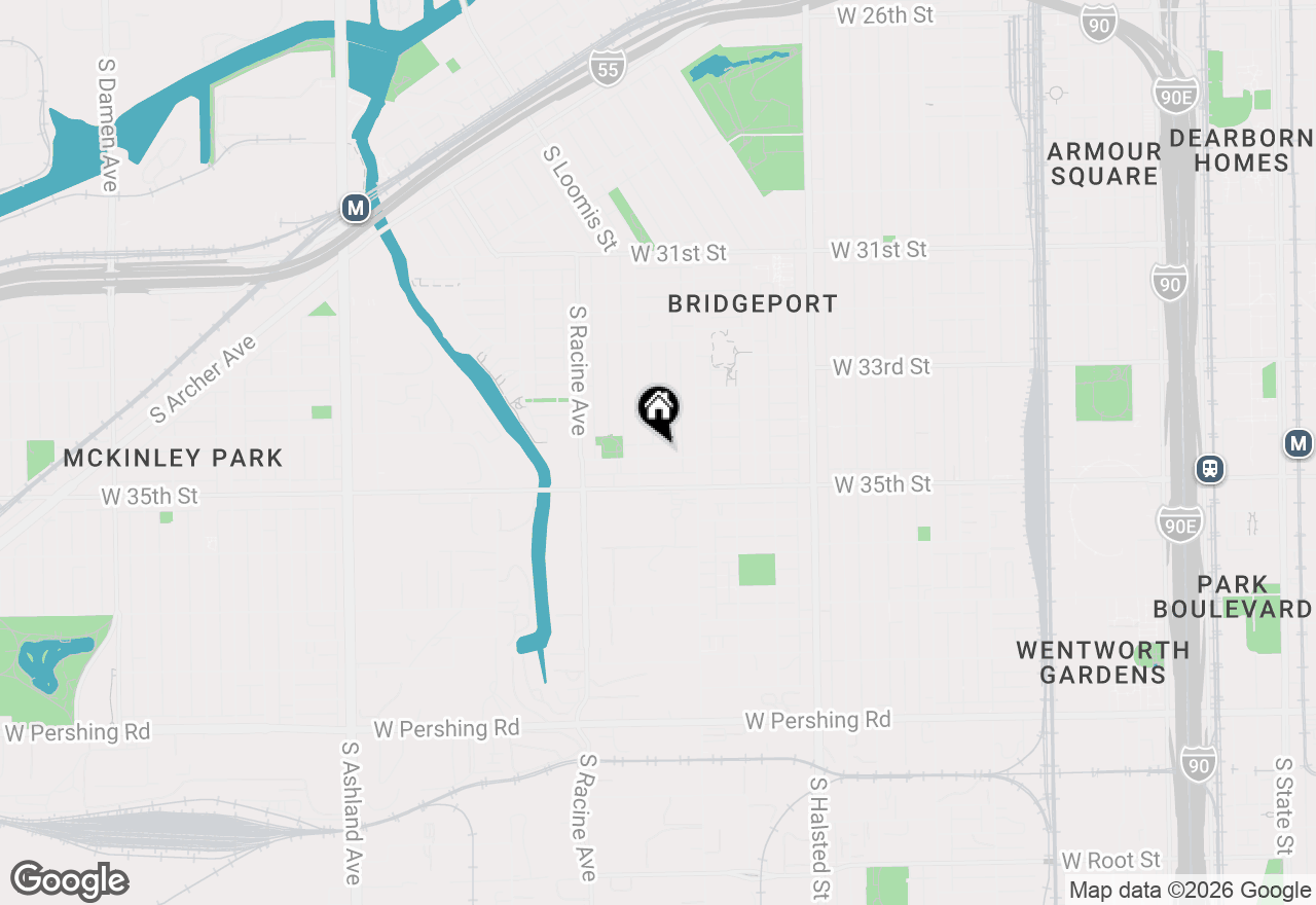 Map of 1040 W 34th Place, Chicago, IL 60608