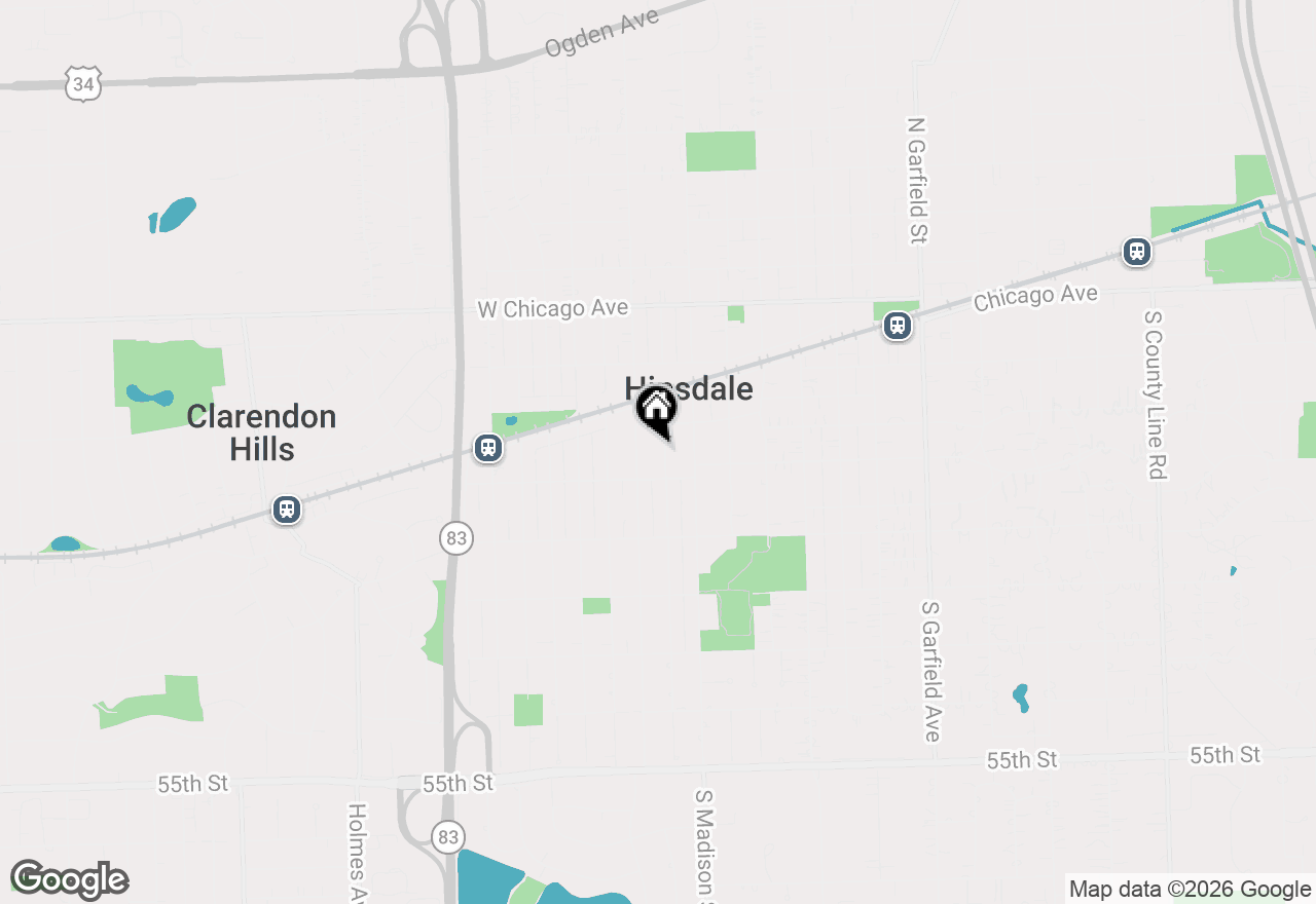 Map of 224 S Thurlow Street, Hinsdale, IL 60521