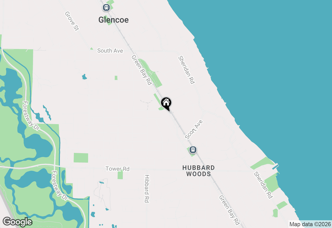 Map of 317 Woodlawn Avenue, Glencoe, IL 60022