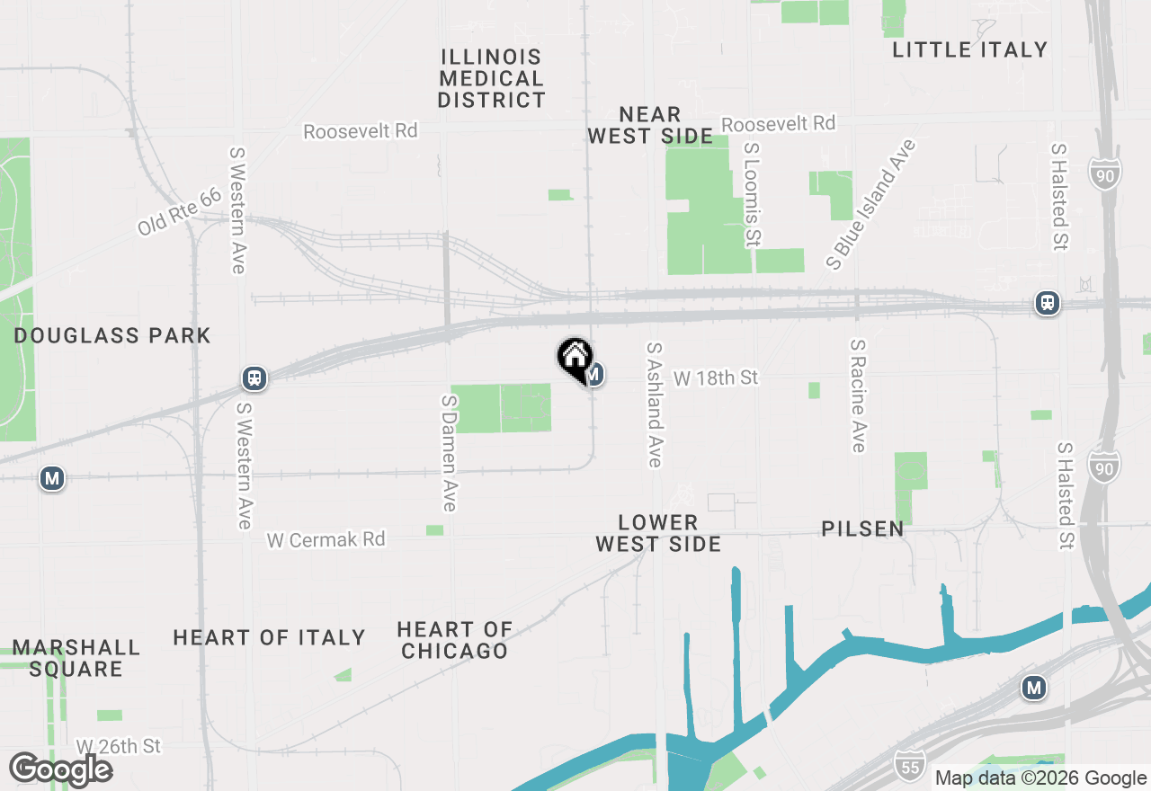 Map of 1732 W 18th Place #GR, Chicago, IL 60608