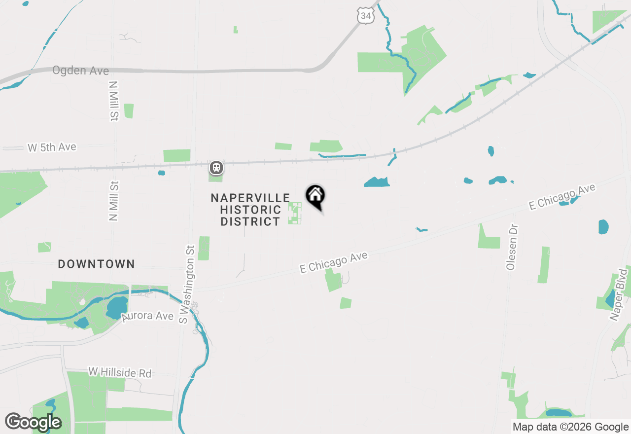 Map of 121 N Julian Street, Naperville, IL 60540