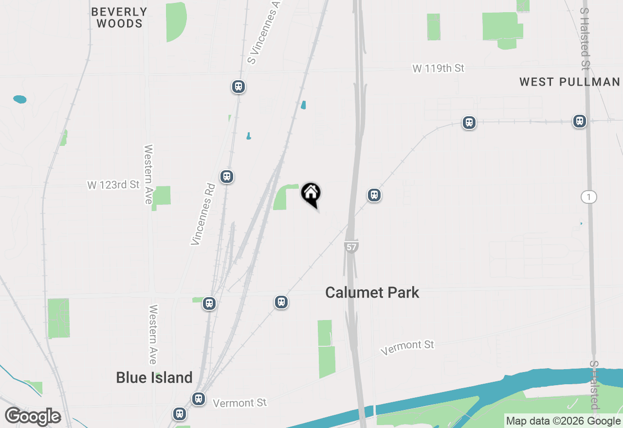 Map of 12404 S Wood Street, Calumet Park, IL 60827