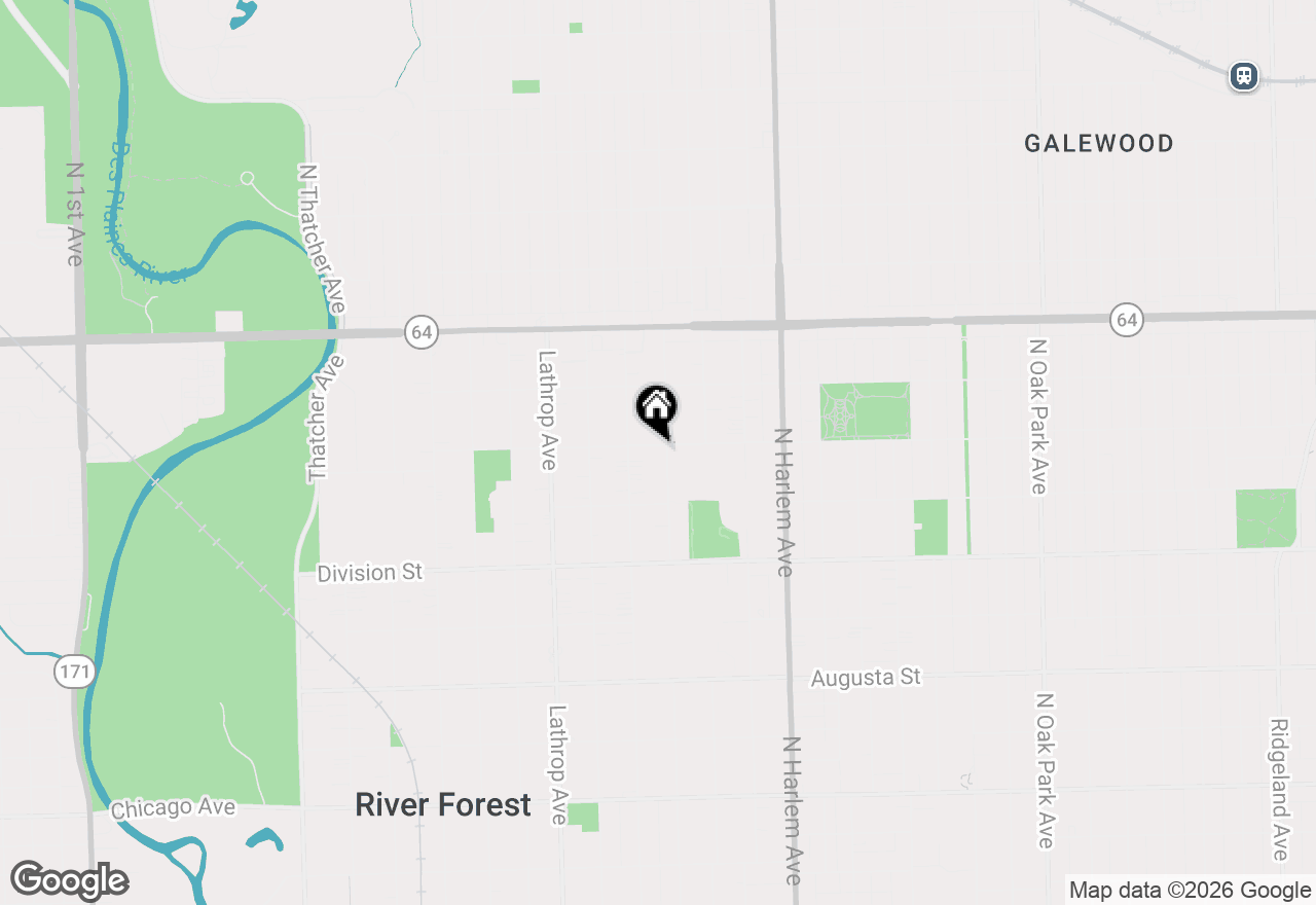 Map of 1344 William Street, River Forest, IL 60305