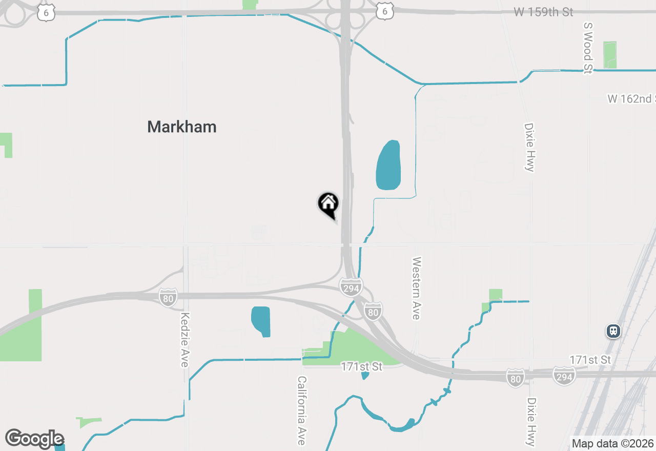 Map of 16624 Oxford Drive, Markham, IL 60428