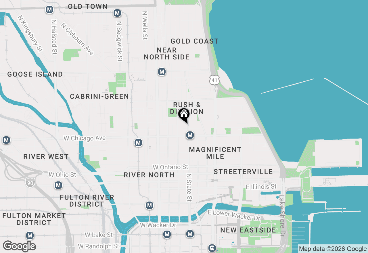 Map of 21 W Chestnut Street #1101, Chicago, IL 60610